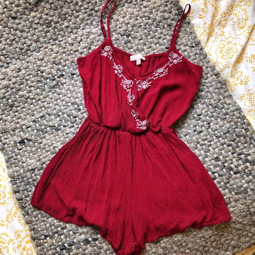 Burgundy Romper